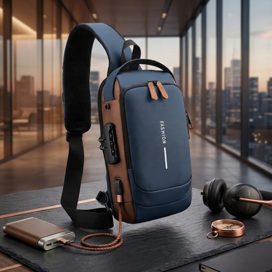 Morral Antirrobo Cruzado MM20 con Clave de Seguridad y Puerto USB: Diseño Impermeable y Ergonómico